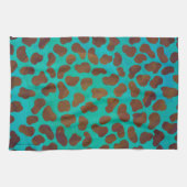 Dalmatiaans bruin en Blauwgroen afdrukken Theedoek (Horizontaal)