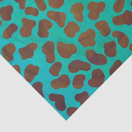 Dalmatiaans bruin en Blauwgroen afdrukken Tissuepapier (Detail)