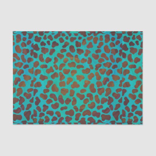 Dalmatiaans bruin en Blauwgroen afdrukken Tissuepapier (Voorkant)