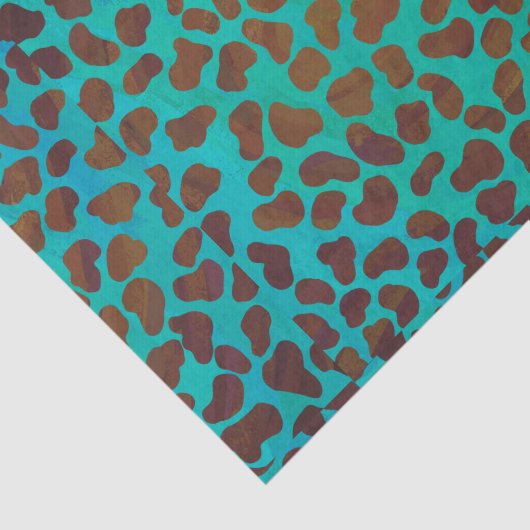 Dalmatiaans bruin en Blauwgroen afdrukken Tissuepapier (Detail)