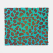 Dalmatiaans bruin en turquoise print fleece deken (Voorkant (Horizontaal))