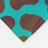 Dalmatiaans bruin en turquoise print fleece deken (Hoek)