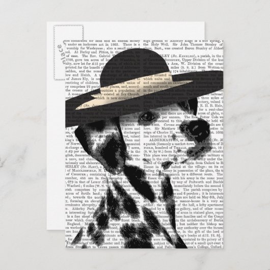 Dalmatiaans en Brimmed Black Pet Briefkaart (Voorkant / Achterkant)