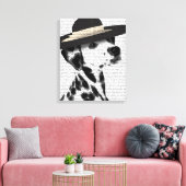 Dalmatiaans en Brimmed Black Pet Canvas Afdruk (Insitu (Woonkamer))