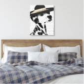 Dalmatiaans en Brimmed Black Pet Canvas Afdruk (Insitu (Slaapkamer))