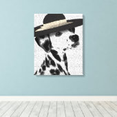 Dalmatiaans en Brimmed Black Pet Canvas Afdruk (Insitu (Houten vloer))