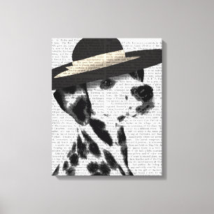 Dalmatiaans en Brimmed Black Pet Canvas Afdruk