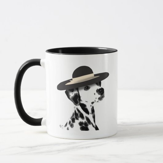 Dalmatiaans en Brimmed Black Pet Mok (Links)
