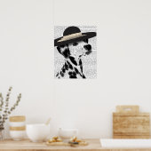Dalmatiaans en Brimmed Black Pet Poster (Keuken)
