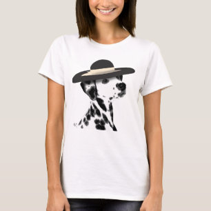 Dalmatiaans en Brimmed Black Pet T-shirt