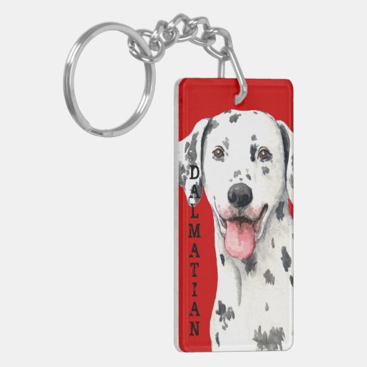 Dalmatiaans kleurenblok sleutelhanger (Voorkant Links)