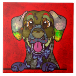 Dalmatiaans lelijk hondengezicht tegeltje