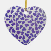 Dalmatiaans Paars en wit afdrukken Keramisch Ornament (Voorkant)