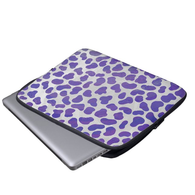 Dalmatiaans Paars en wit afdrukken Laptop Sleeve (Voorkant onderkant)