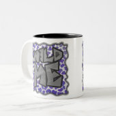 Dalmatiaans Paars en wit afdrukken Tweekleurige Koffiemok (Voorkant links)