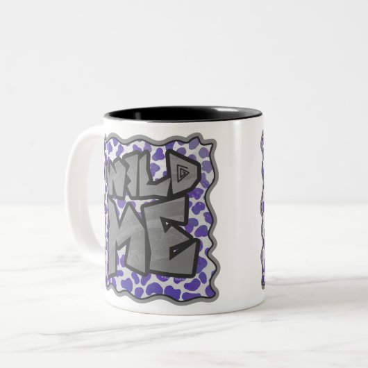 Dalmatiaans Paars en wit afdrukken Tweekleurige Koffiemok (Voorkant links)