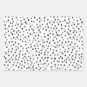 Dalmatiaans patroon (zwart/wit) inpakpapier vel