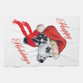 Dalmatiaans Prettige feestdagen Theedoek (Horizontaal)