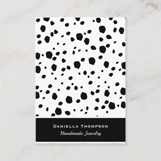 Dalmatiaans printpatroon — juwelen oormerk visitekaartje (Voorkant)