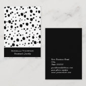 Dalmatiaans printpatroon — juwelen oormerk visitekaartje (Voorkant / Achterkant)