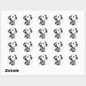 Dalmatiaans Ronde Sticker (Vel)