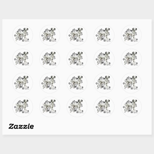 Dalmatiaans Ronde Sticker (Vel)