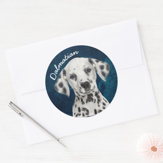 Dalmatiaans Ronde Sticker (Envelop)