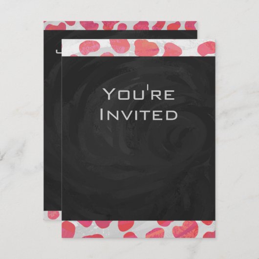 Dalmatiaans Roze en Wit met Monogram Kaart (Voorkant / Achterkant)