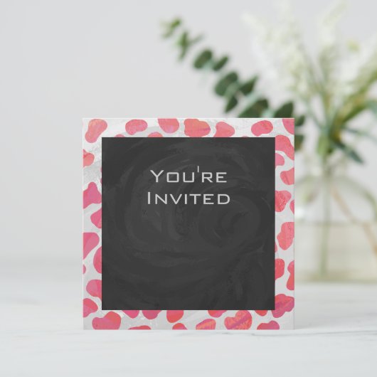 Dalmatiaans Roze en Wit met Monogram Kaart (Staand voorkant)