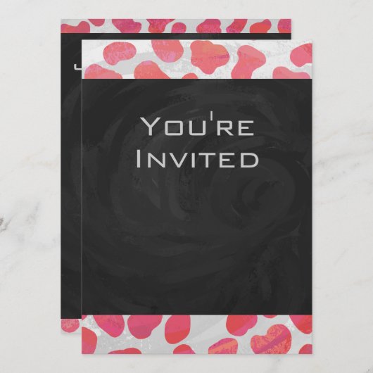 Dalmatiaans Roze en Wit met Monogram Kaart (Voorkant / Achterkant)