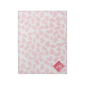 Dalmatiaans Roze en Wit met Monogram Notitieblok (Linkerzijde)