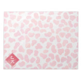 Dalmatiaans Roze en Wit met Monogram Notitieblok (Voorkant)