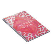 Dalmatiaans Roze en Wit met Monogram Notitieboek (Rechterzijde)