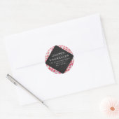 Dalmatiaans Roze en Wit met Monogram Ronde Sticker (Envelop)