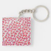 Dalmatiaans Roze en Wit met Monogram Sleutelhanger (Achterkant)