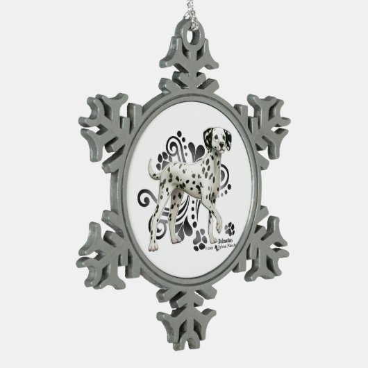 Dalmatiaans Tin Sneeuwvlok Ornament (Links)