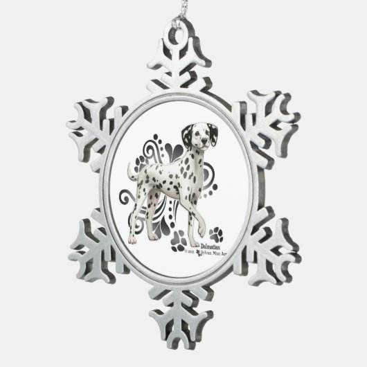 Dalmatiaans Tin Sneeuwvlok Ornament (Rechts)