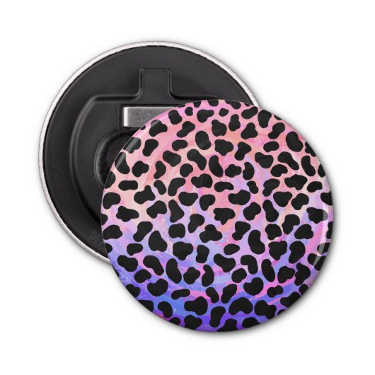 Dalmatiaans zwart-roze afdrukken button flesopener (Voorkant)