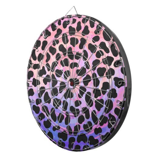 Dalmatiaans zwart-roze afdrukken dartbord (Voorkant Rechts)