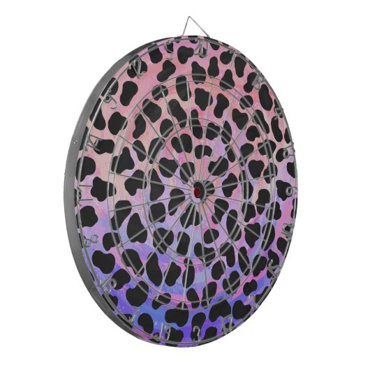 Dalmatiaans zwart-roze afdrukken dartbord (Voorkant Links)