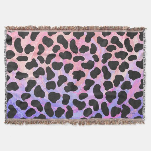 Dalmatiaans zwart-roze afdrukken deken (Voorkant)