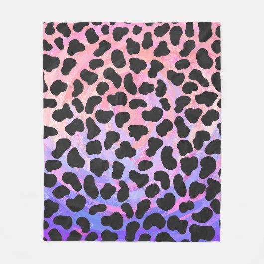 Dalmatiaans zwart-roze afdrukken fleece deken (Voorkant)