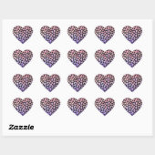 Dalmatiaans zwart-roze afdrukken hart sticker (Vel)