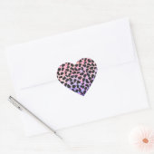 Dalmatiaans zwart-roze afdrukken hart sticker (Envelop)