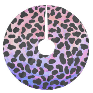 Dalmatiaans zwart-roze afdrukken kerstboom rok