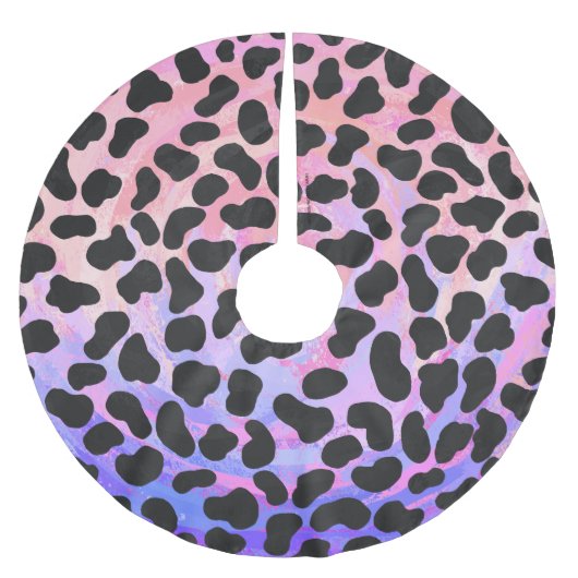 Dalmatiaans zwart-roze afdrukken kerstboom rok (Voorkant)