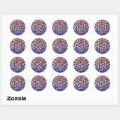 Dalmatiaans zwart-roze afdrukken ronde sticker (Vel)