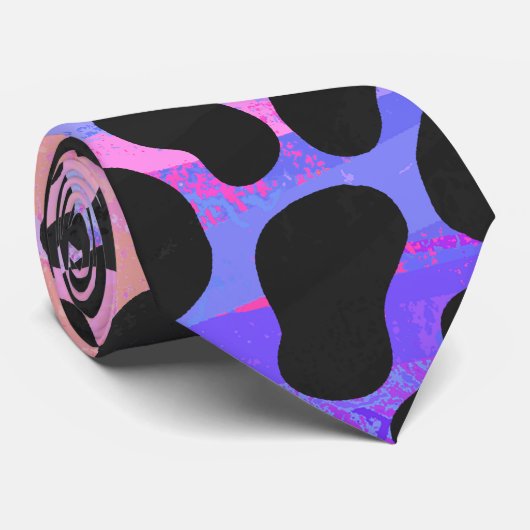 Dalmatiaans zwart-roze afdrukken stropdas (Opgerold)