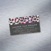 Dalmatiaans zwart-roze afdrukken visitekaartje magneet (Voorbeeld)