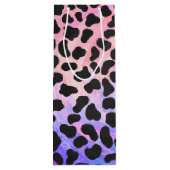 Dalmatiaans zwart-roze afdrukken wijn cadeautas (Achterkant)